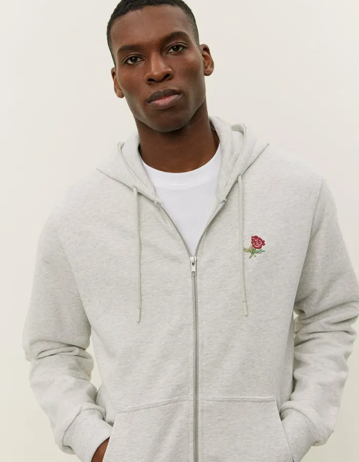 HoodiesSweatshirts Men Les Deux Clyde Zipper Hoodie 8211 Snow Melange