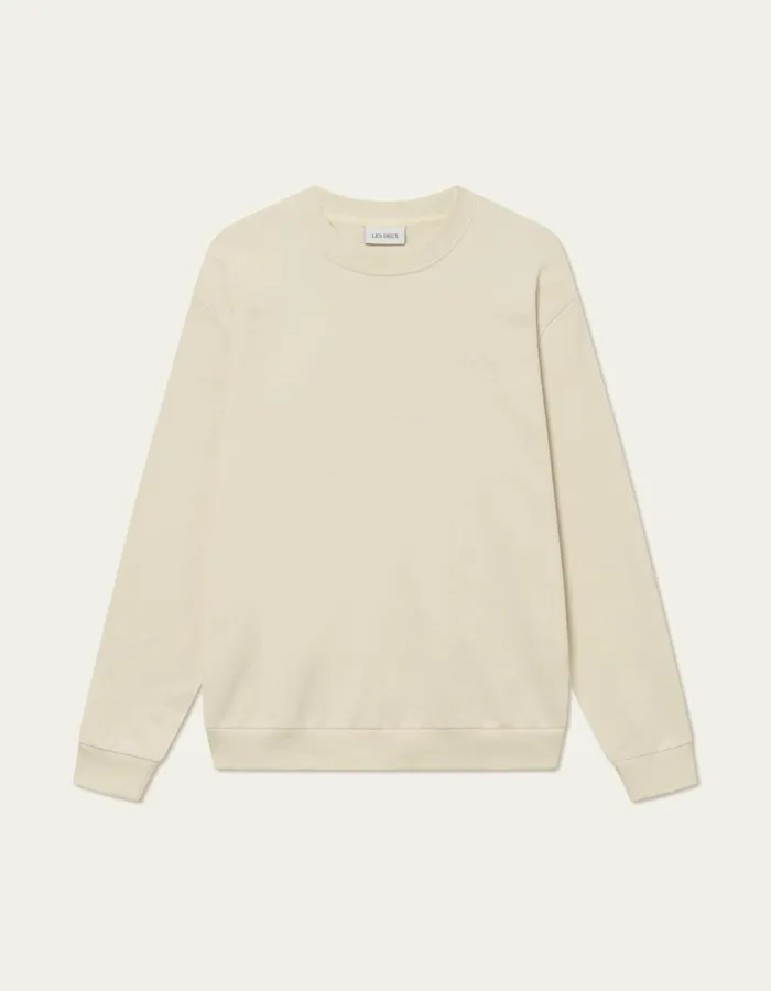 HoodiesSweatshirts Men Les Deux Crew Sweatshirt 8211 IvoryLight Ivory