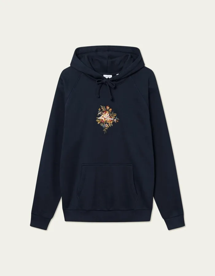 HoodiesSweatshirts Men Les Deux Fiore Hoodie 8211 Dark Navy