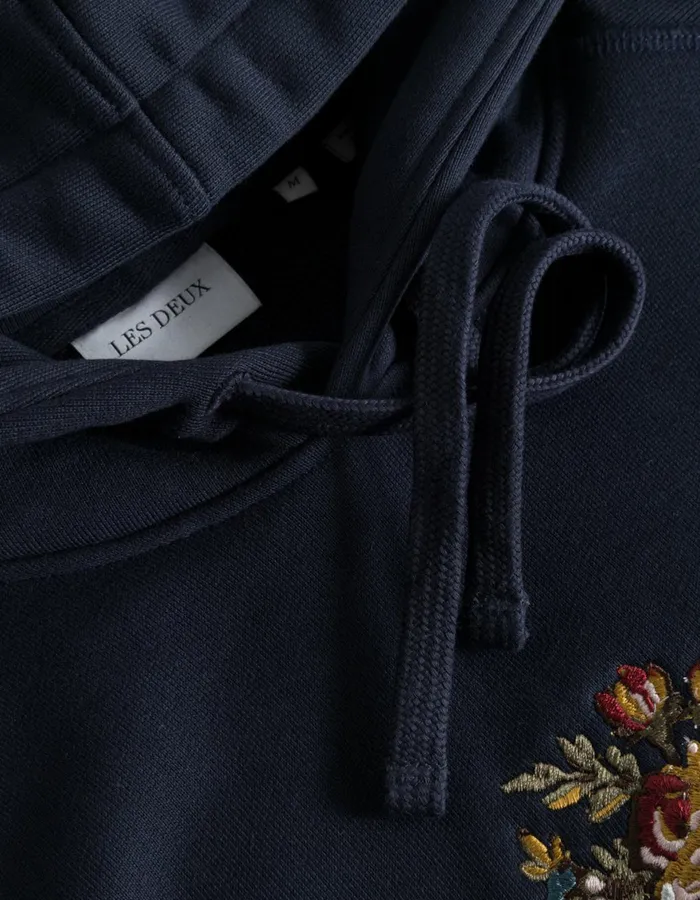 HoodiesSweatshirts Men Les Deux Fiore Hoodie 8211 Dark Navy