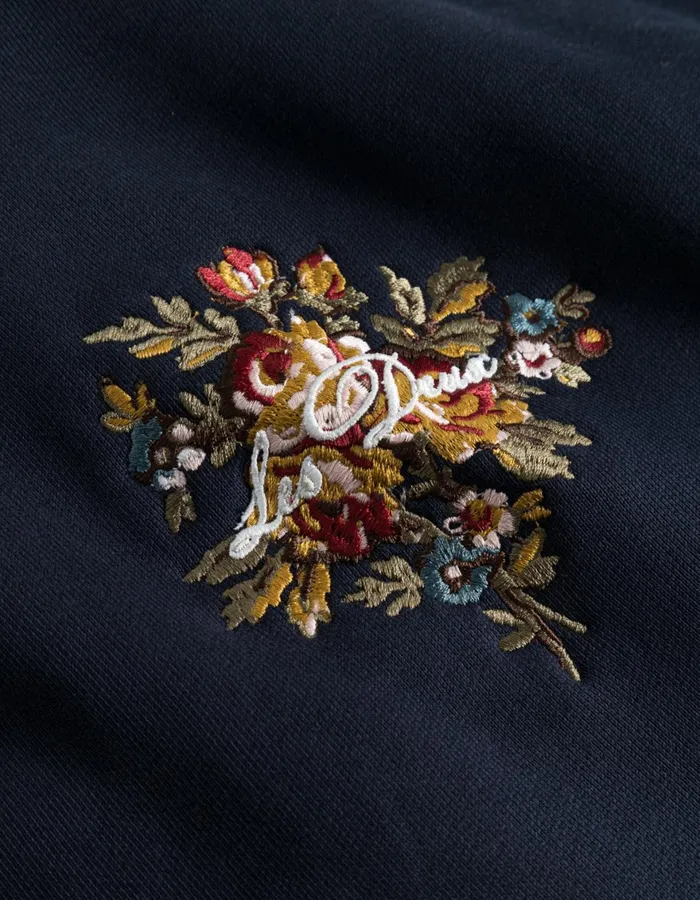 HoodiesSweatshirts Men Les Deux Fiore Hoodie 8211 Dark Navy