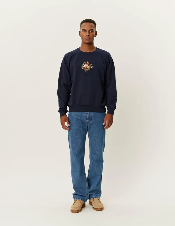 HoodiesSweatshirts Men Les Deux Fiore Sweatshirt 8211 Dark Navy