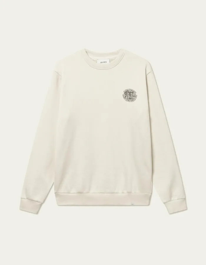 HoodiesSweatshirts Men Les Deux Globe Sweatshirt 8211 IvoryBlack