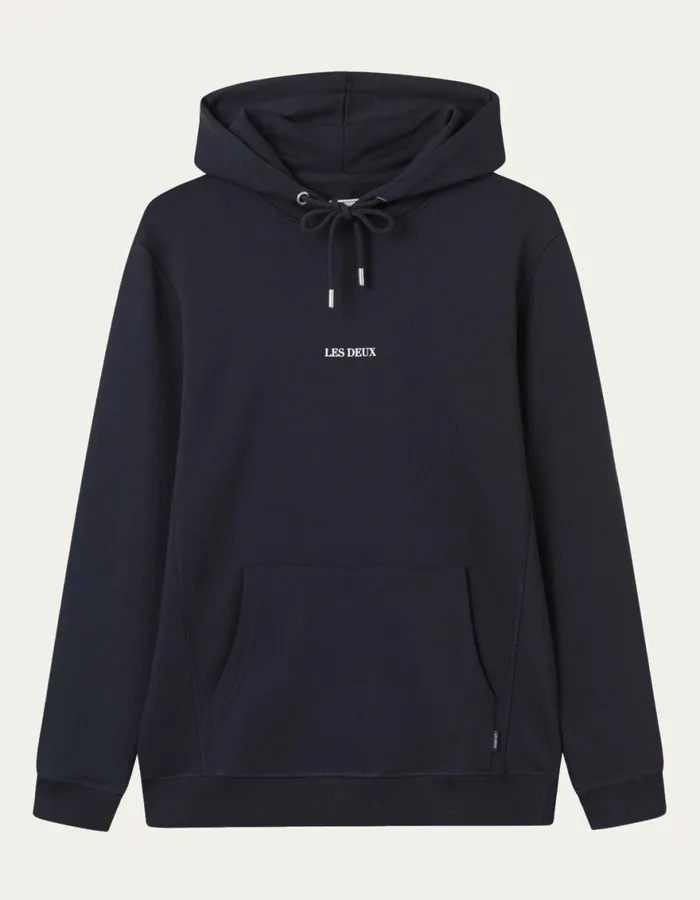 HoodiesSweatshirts Men Les Deux Lens Hoodie 8211 Dark NavyWhite