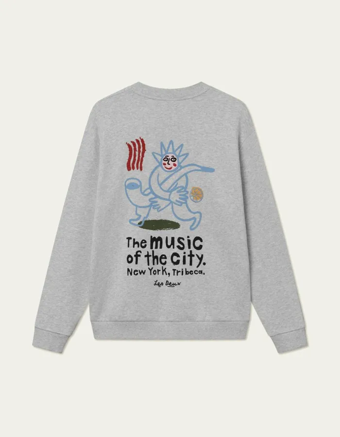 HoodiesSweatshirts Men Les Deux Luca Sweatshirt 8211 Snow Melange