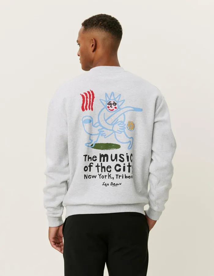 HoodiesSweatshirts Men Les Deux Luca Sweatshirt 8211 Snow Melange