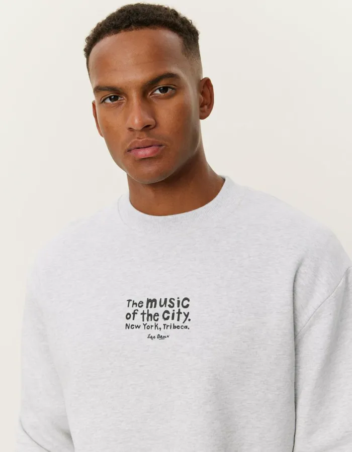 HoodiesSweatshirts Men Les Deux Luca Sweatshirt 8211 Snow Melange