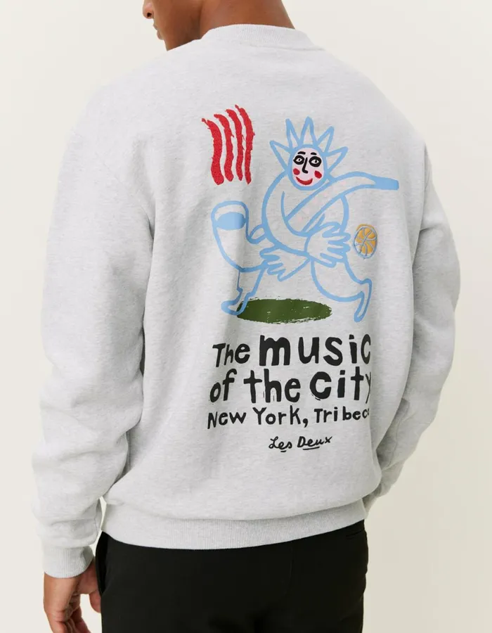 HoodiesSweatshirts Men Les Deux Luca Sweatshirt 8211 Snow Melange