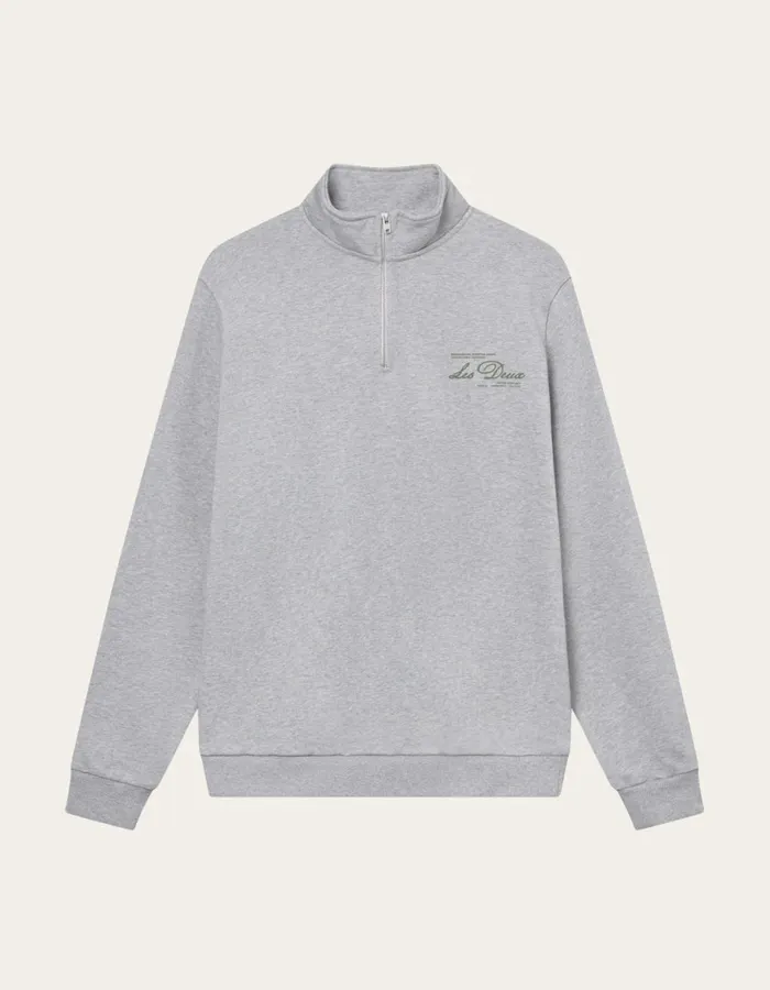 HoodiesSweatshirts Men Les Deux Scandinavian HalfZip Sweatshirt 8211 Light Grey MelangeChive Green HoodiesSweatshirts Men Les Deux Scandinavian HalfZip Sweatshirt 8211 Light Grey MelangeChive Green