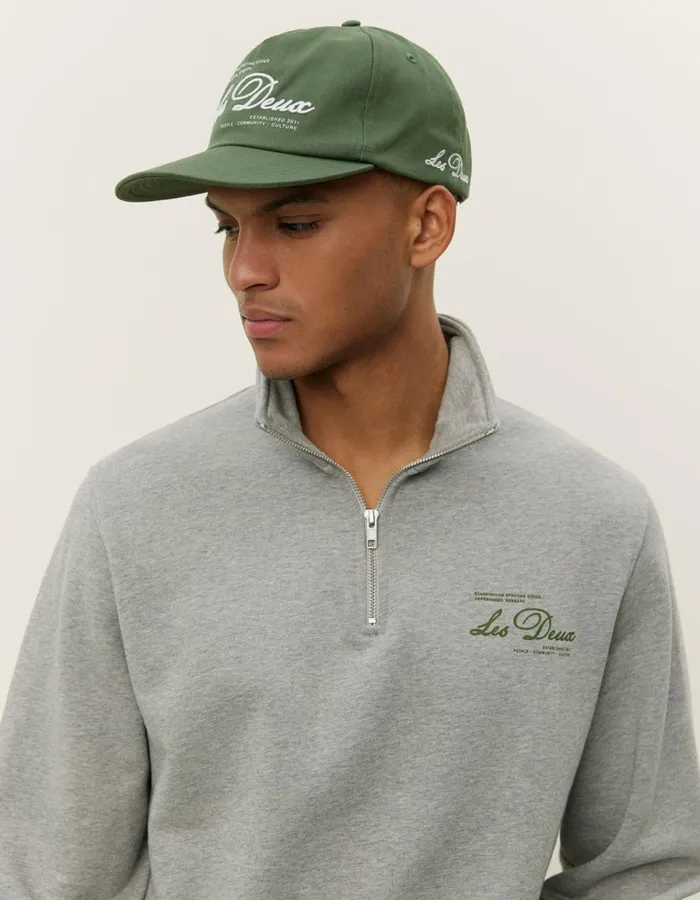 HoodiesSweatshirts Men Les Deux Scandinavian HalfZip Sweatshirt 8211 Light Grey MelangeChive Green HoodiesSweatshirts Men Les Deux Scandinavian HalfZip Sweatshirt 8211 Light Grey MelangeChive Green