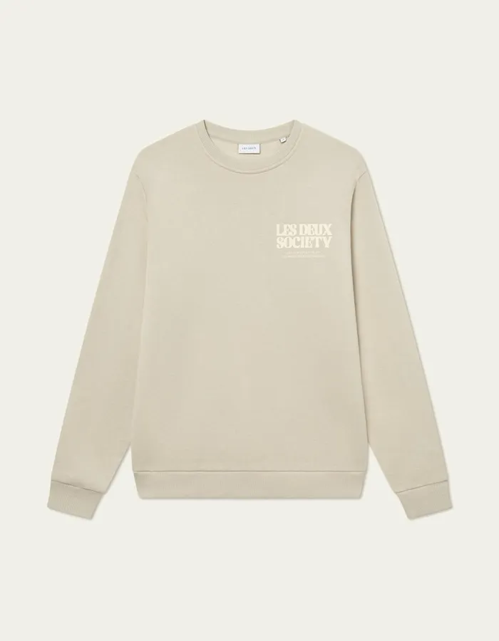 HoodiesSweatshirts Men Les Deux Society Sweatshirt 8211 Light SandSummer Melon