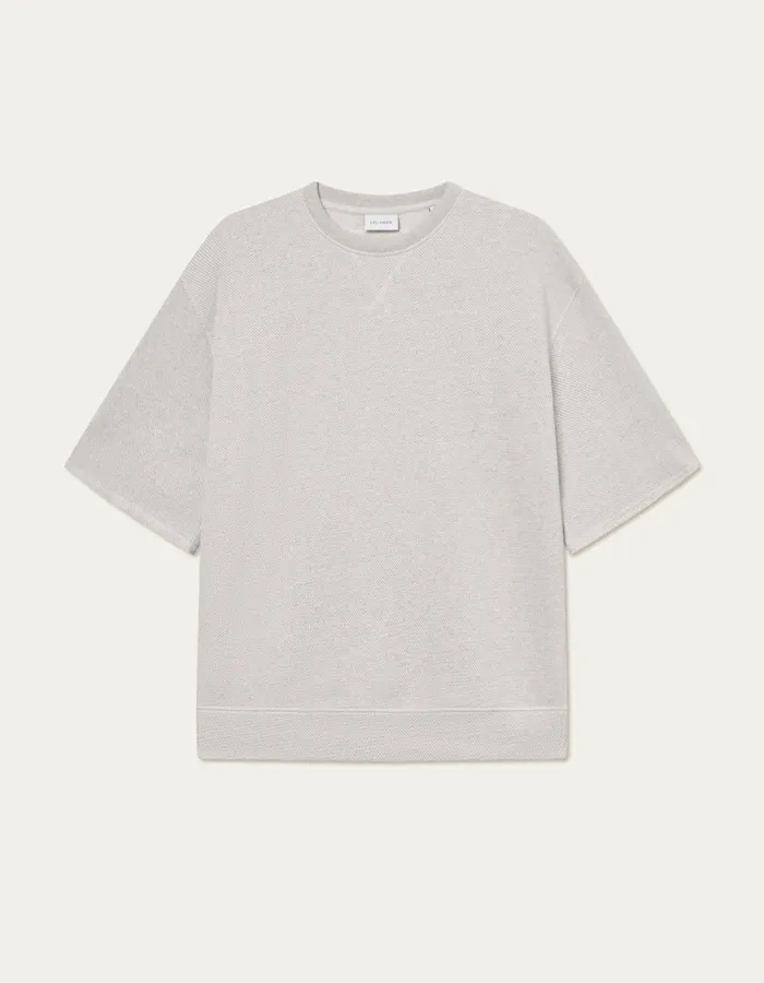 HoodiesSweatshirts Men Les Deux Sully Patch SS Sweatshirt 8211 Grey Melange