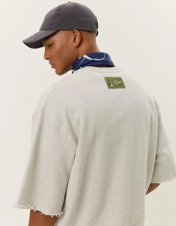HoodiesSweatshirts Men Les Deux Sully Patch SS Sweatshirt 8211 Grey Melange