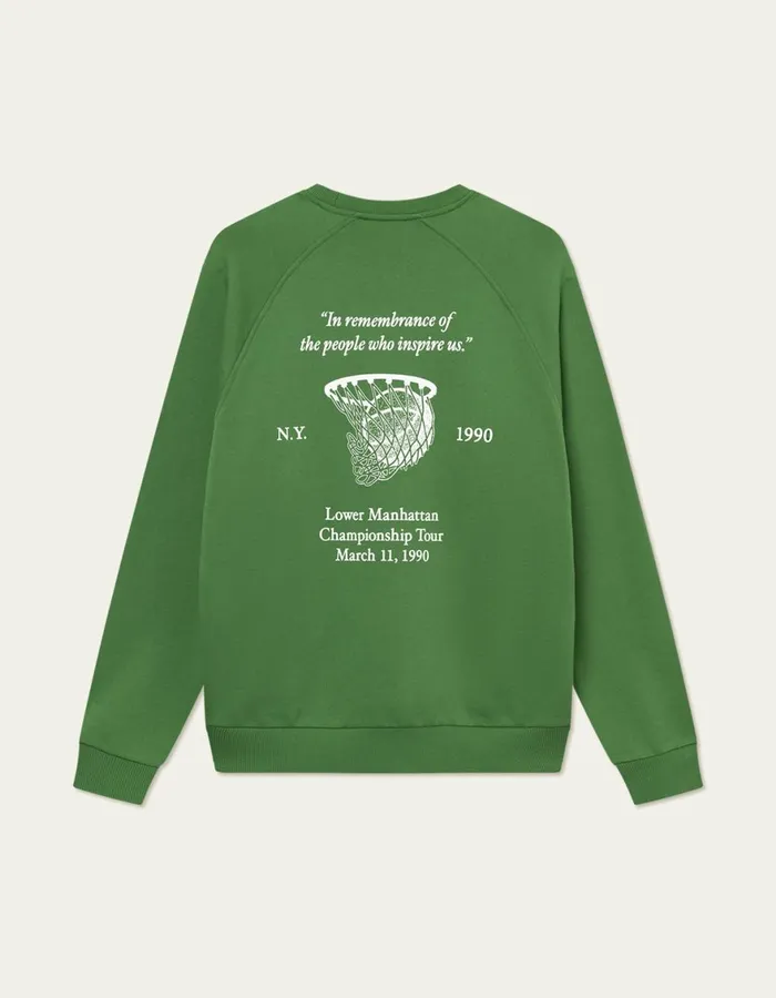 HoodiesSweatshirts Men Les Deux Tournament Sweatshirt 8211 Vintage GreenWhite