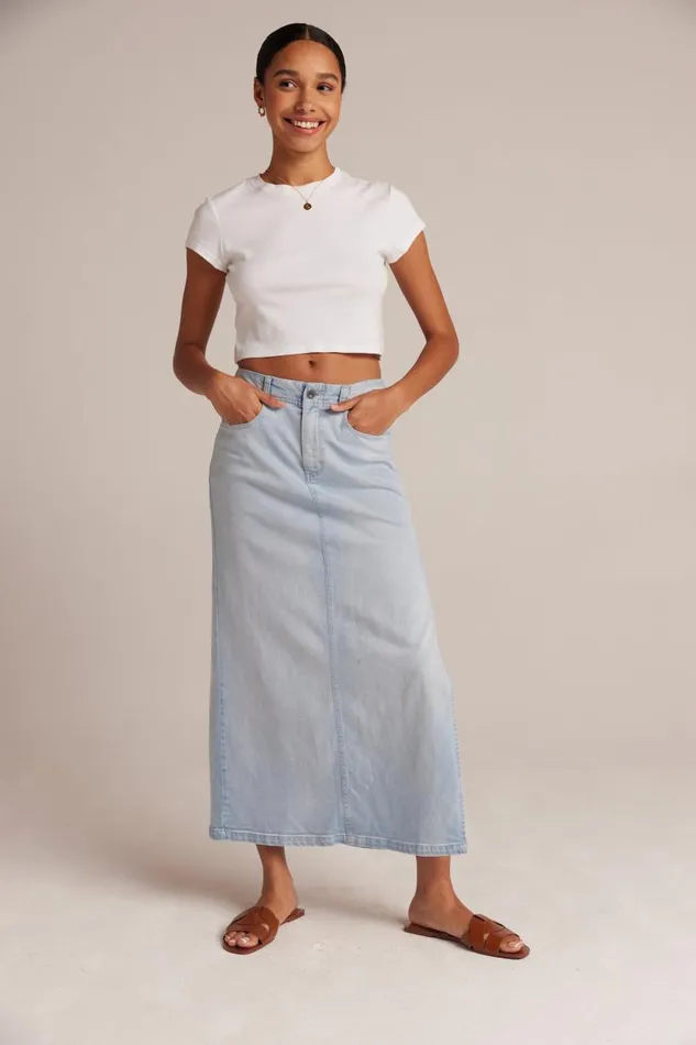 Indigo Side Slit Skirt 8211 Ocean Mist Wash Women Bella Dahl Skirts Indigo Side Slit Skirt 8211 Ocean Mist Wash Women Bella Dahl Skirts