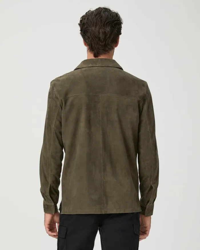Jackets and Coats Men PAIGE Baltimore Shacket 8211 Soft Olive Suede Jackets and Coats Men PAIGE Baltimore Shacket 8211 Soft Olive Suede
