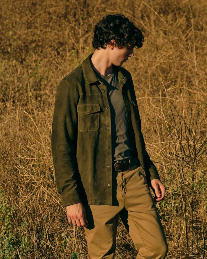 Jackets and Coats Men PAIGE Baltimore Shacket 8211 Soft Olive Suede Jackets and Coats Men PAIGE Baltimore Shacket 8211 Soft Olive Suede