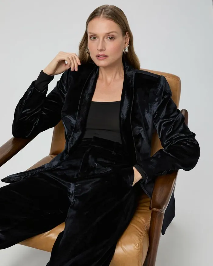 Jackets and Coats Women PAIGE Kriselle Blazer 8211 Midnight Velvet
