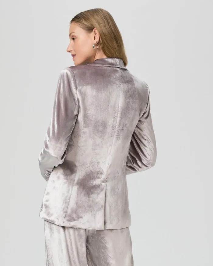 Jackets and Coats Women PAIGE Kriselle Blazer 8211 Pewter Velvet Jackets and Coats Women PAIGE Kriselle Blazer 8211 Pewter Velvet