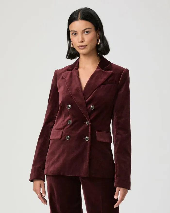 Jackets and Coats Women PAIGE Malbec Blazer 8211 Dark Oxblood Velvet Jackets and Coats Women PAIGE Malbec Blazer 8211 Dark Oxblood Velvet