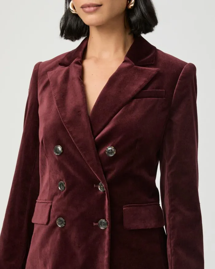 Jackets and Coats Women PAIGE Malbec Blazer 8211 Dark Oxblood Velvet Jackets and Coats Women PAIGE Malbec Blazer 8211 Dark Oxblood Velvet