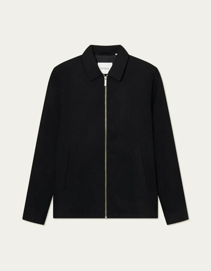 JacketsCoats Men Les Deux Como Coach Wool Jacket 8211 BlackBlack