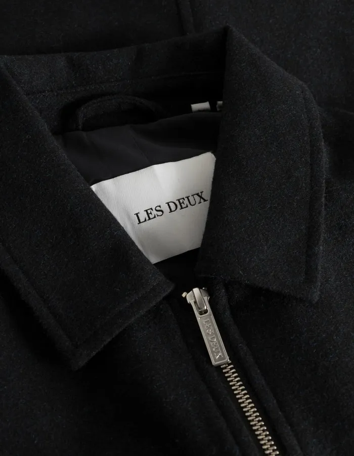 JacketsCoats Men Les Deux Como Coach Wool Jacket 8211 BlackBlack