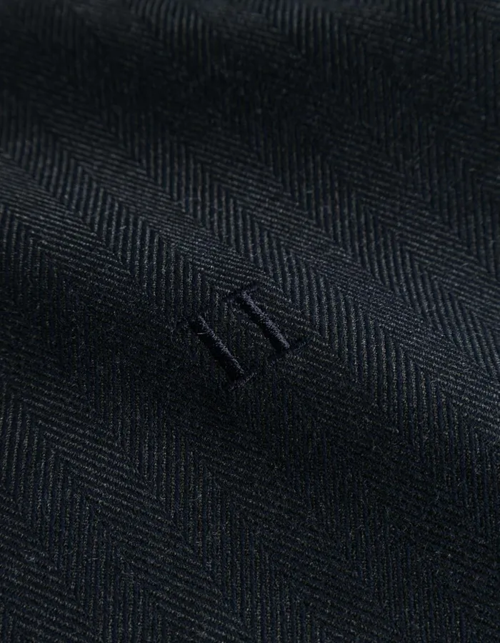 JacketsCoats Men Les Deux Como Reg Herringbone Bomber Jacket 8211 Dark NavyDark Grey Melange
