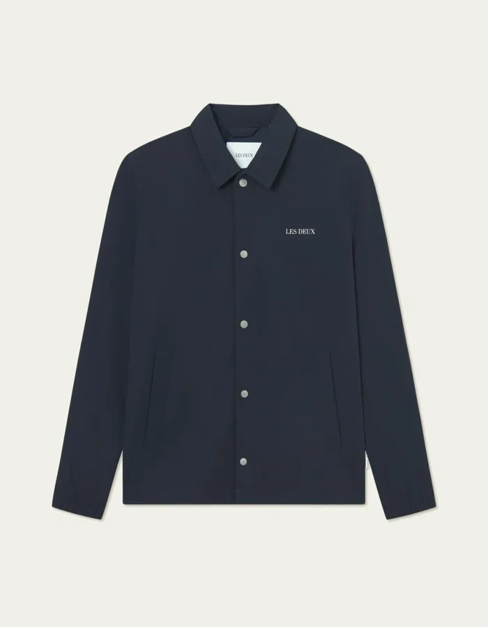 JacketsCoats Men Les Deux Idris Coach Jacket 8211 Dark Navy
