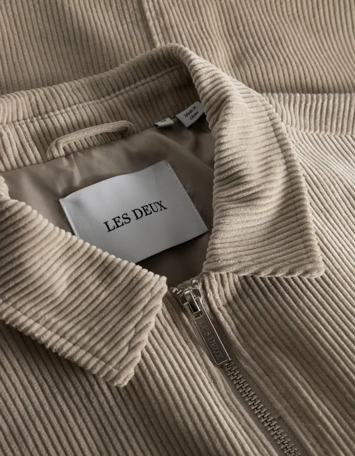 JacketsCoats Men Les Deux Marchall Corduroy Coach Jacket 8211 Light Desert Sand