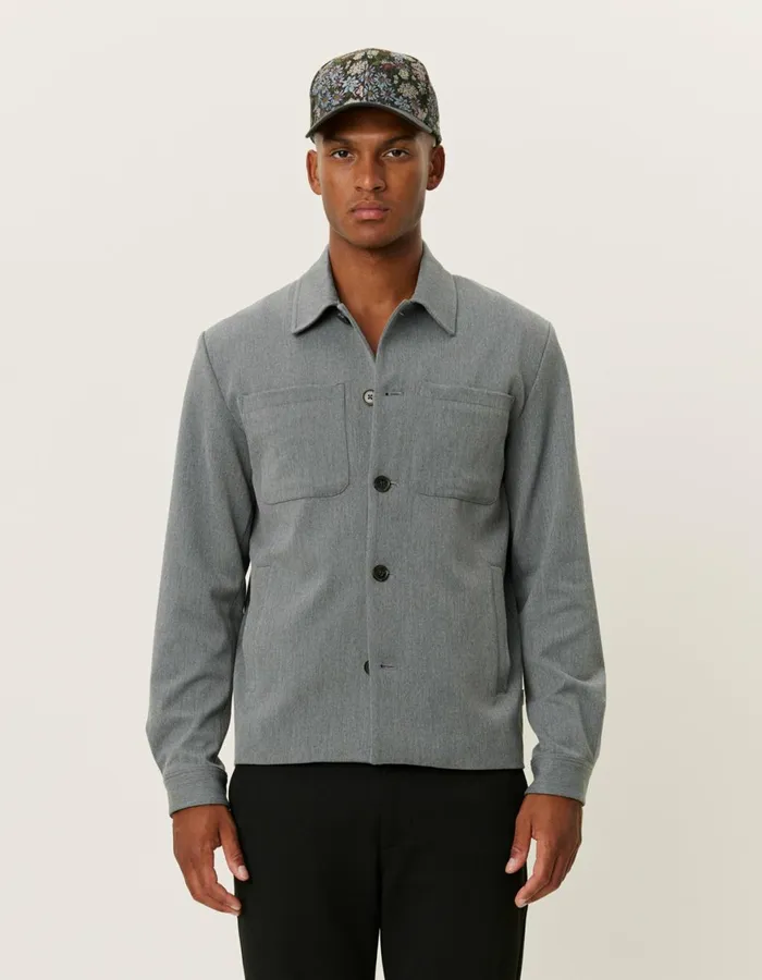JacketsCoats Men Les Deux Marseille Hybrid Jacket 8211 Grey Melange