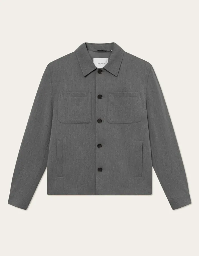 JacketsCoats Men Les Deux Marseille Hybrid Jacket 8211 Grey Melange