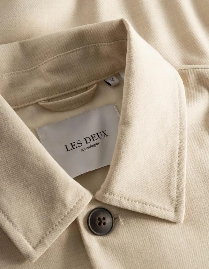 JacketsCoats Men Les Deux Marseille Twill Jacket 8211 Light Desert Sand Melange