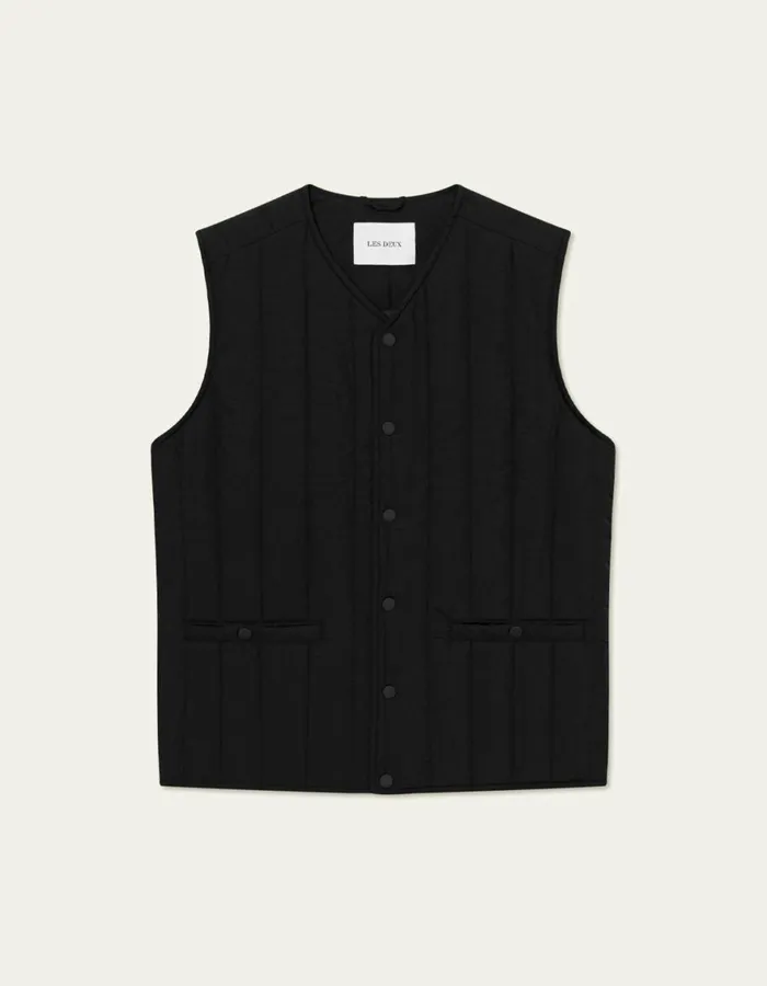 JacketsCoats Men Les Deux Martin Vest 8211 BlackBlack