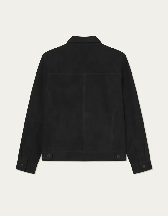JacketsCoats Men Les Deux Micah Suede Jacket 8211 BlackBlack
