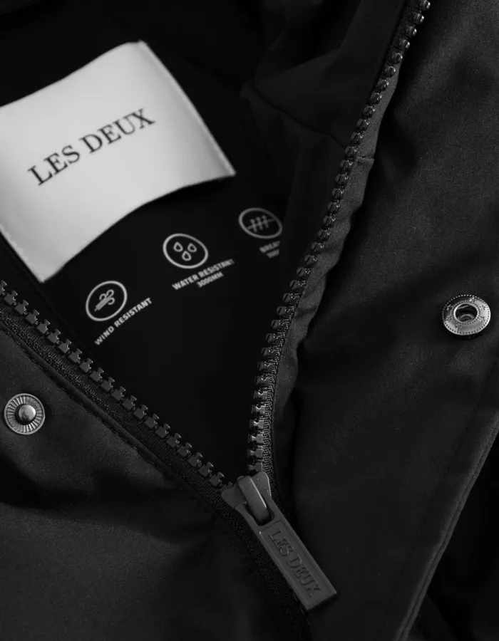 JacketsCoats Men Les Deux Montreal Puffer Jacket 8211 BlackBlack