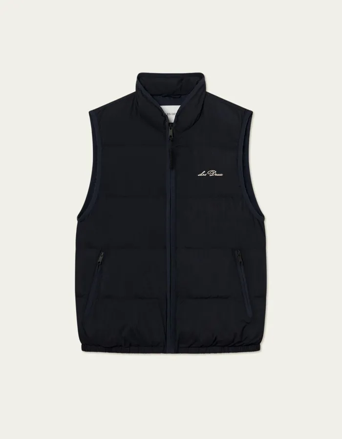 JacketsCoats Men Les Deux Newport Padded Vest 8211 Dark Navy