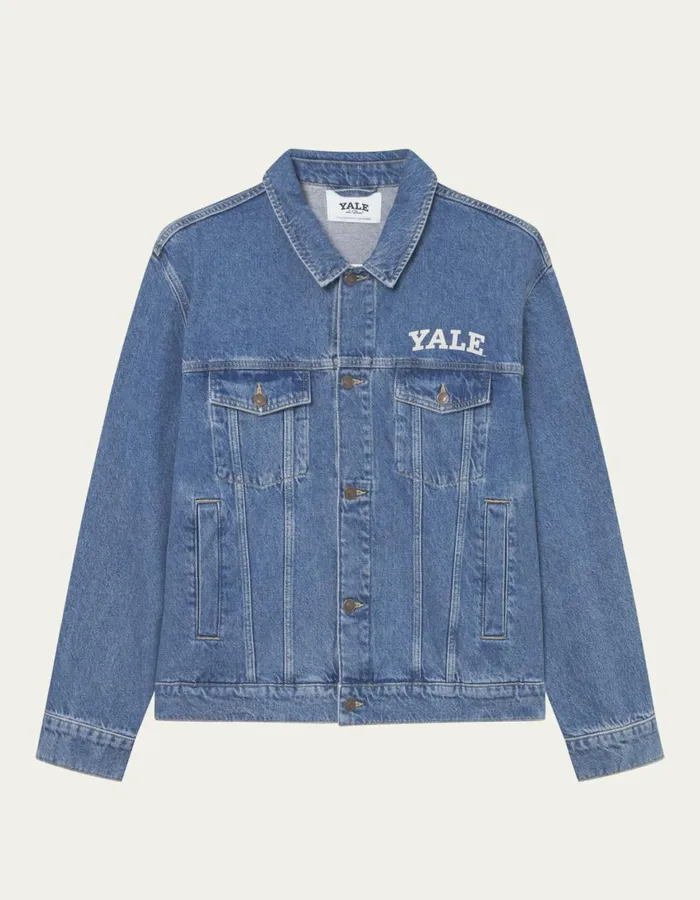 JacketsCoats Men Les Deux Rally Yale Bulldog Denim Jacket 8211 Medium Indigo Wash JacketsCoats Men Les Deux Rally Yale Bulldog Denim Jacket 8211 Medium Indigo Wash