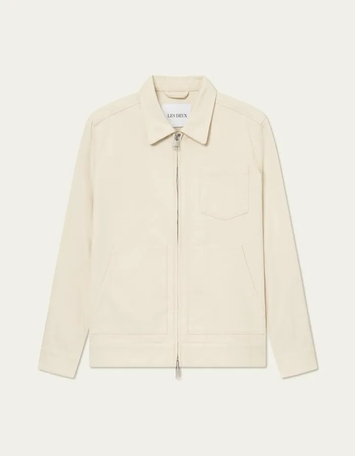 JacketsCoats Men Les Deux Robert Canvas Jacket 8211 Ivory