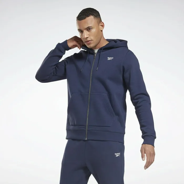 Jackets Mens Reebok Identity ZipUp Hoodie Vector Navy