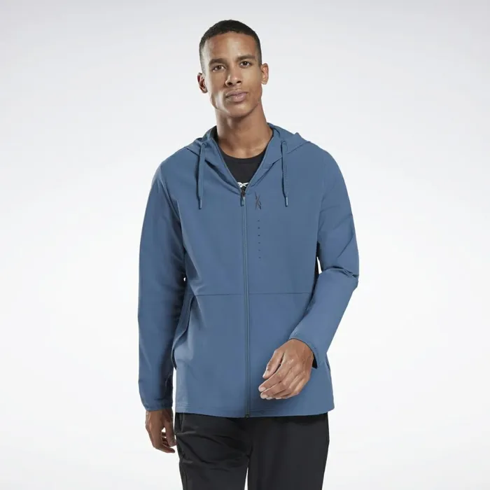 Jackets Mens Reebok Performance Zip Up Hoodie Brave Blue