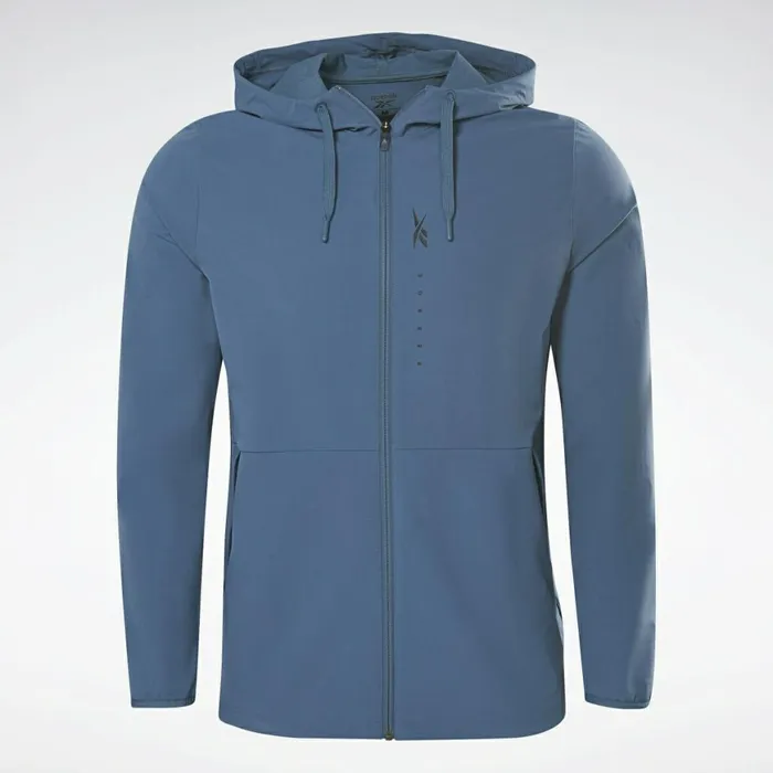 Jackets Mens Reebok Performance Zip Up Hoodie Brave Blue