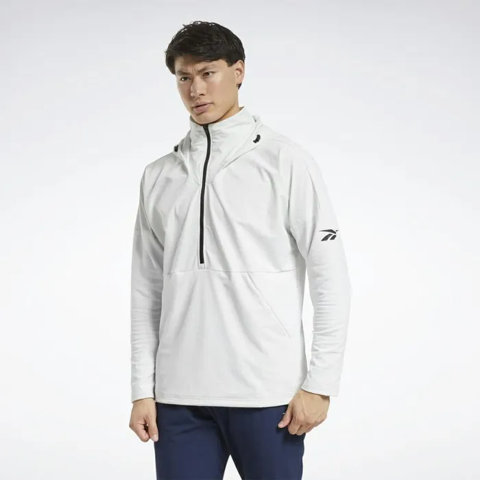 Jackets Mens Reebok United By Fitness Control Hoodie True Grey 1
