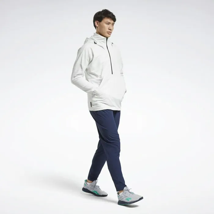 Jackets Mens Reebok United By Fitness Control Hoodie True Grey 1
