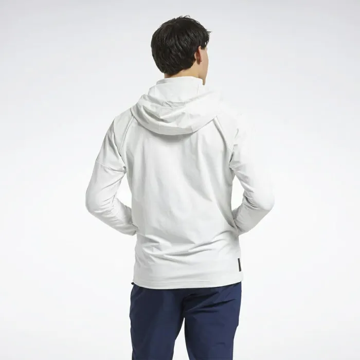 Jackets Mens Reebok United By Fitness Control Hoodie True Grey 1