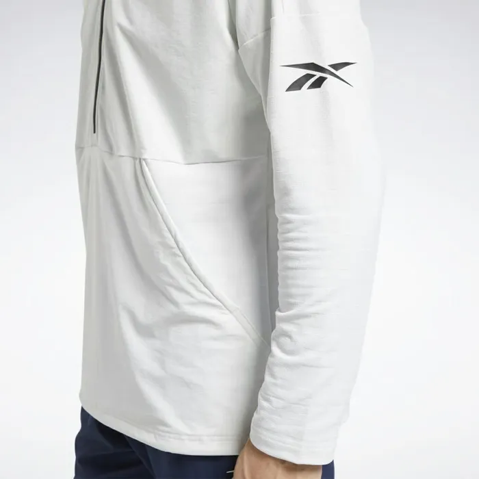 Jackets Mens Reebok United By Fitness Control Hoodie True Grey 1