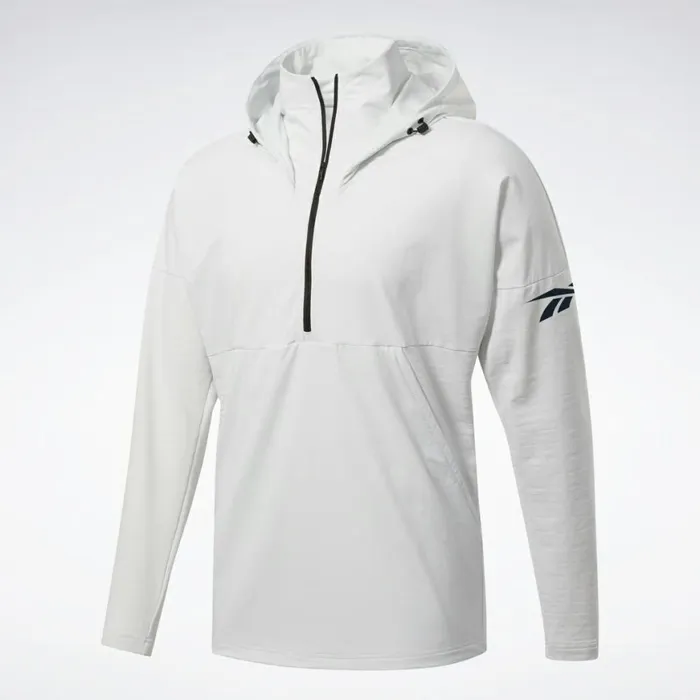 Jackets Mens Reebok United By Fitness Control Hoodie True Grey 1