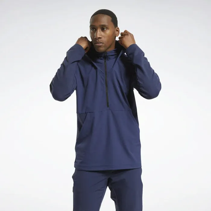 Jackets Mens Reebok United By Fitness Control Hoodie Vector Navy