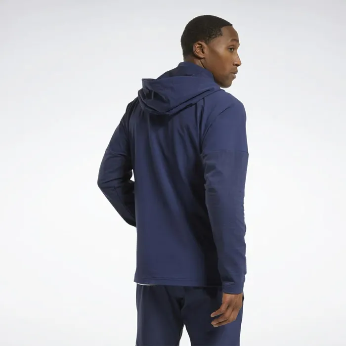 Jackets Mens Reebok United By Fitness Control Hoodie Vector Navy