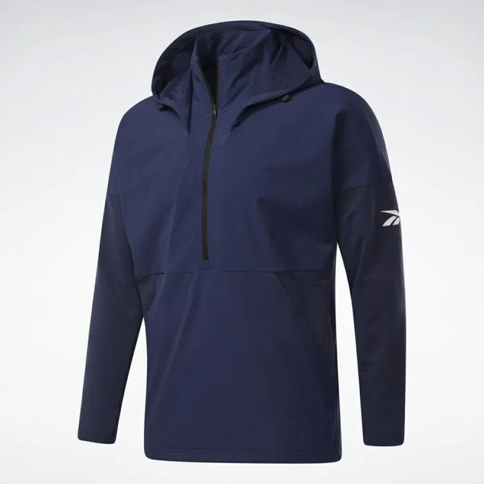 Jackets Mens Reebok United By Fitness Control Hoodie Vector Navy